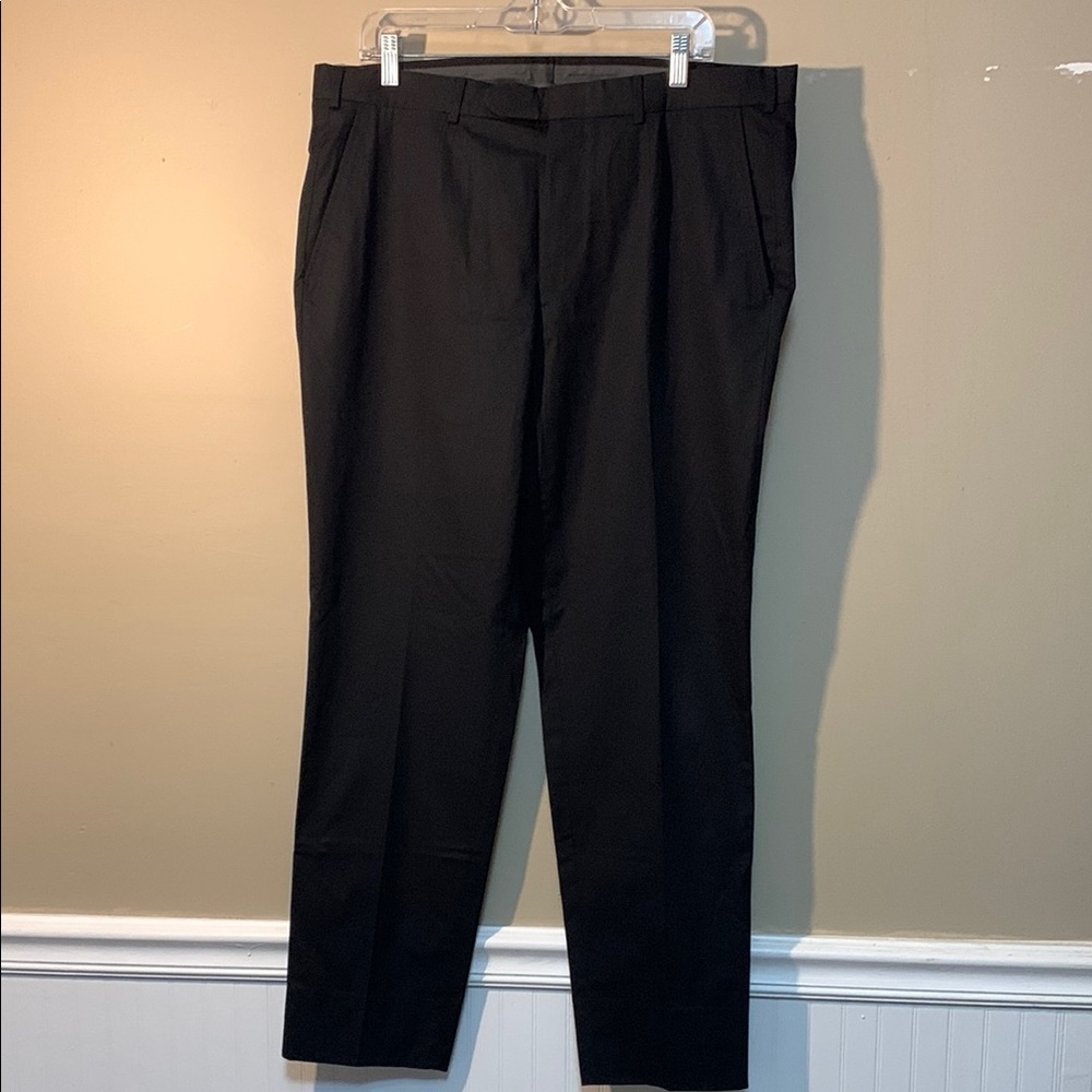 Zegna Su Misura Men's Cotton Black Pants L/XL 37-38 Office Preppy Minimalist